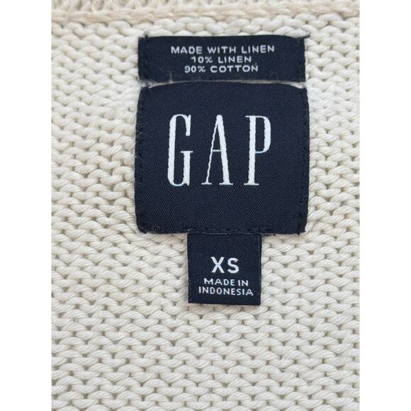 Gap Cardigan Sweater Womens XS Cream Cable Knit Button Up Cottagecore Academia - Picture 3 of 4